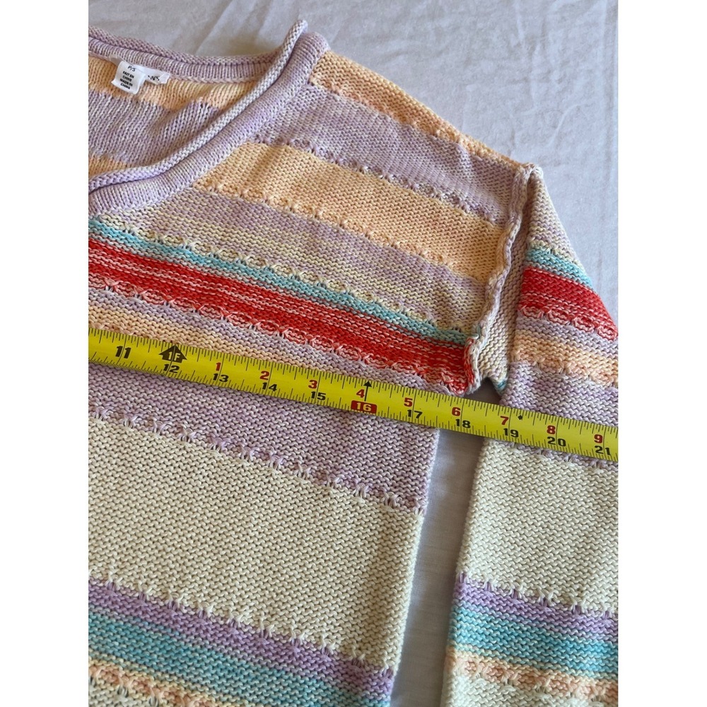 Tribal Jeans Pastel Striped V-Neck Knit Sweater 3/4 Sleeve Fisherman Coastal P/S - Picture 8 of 10